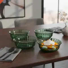 ROBERTA ALLEN - Set 4 Bowls Labrado Verde 13.5x5 cm