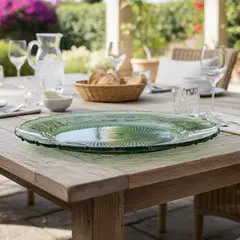 ROBERTA ALLEN - Plato Base Labrado Verde 30 cm