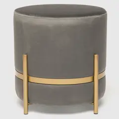 ROBERTA ALLEN - Pouff Velvet Gris Patas 38 Cm