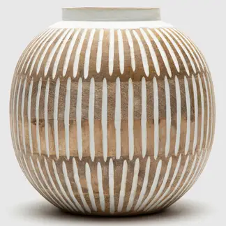 ROBERTA ALLEN - Jarrón Blanco Café