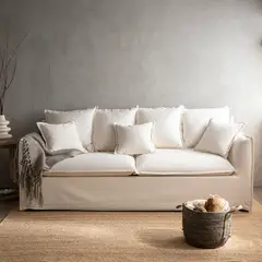 BASEMENT HOME - Sofá Cama Atlanta 3 Cuerpos Ivory