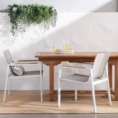 BASEMENT HOME - Par de Sillas Comedor Terraza Glasgow Aluminio Gris