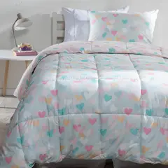 MICA KIDS - Plumón Infantil Love Estampado 1.5 Plazas