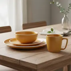 BASEMENT HOME - Juego De Vajilla 24 Piezas Cerámica Arena