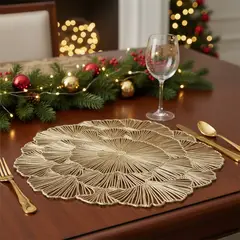 ROBERTA ALLEN - Set 4 Individuales Pippa Gold Navidad Dorada