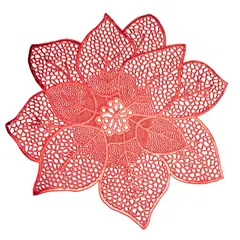 ROBERTA ALLEN - Set 4 Individuales Flor Pascua Roja Navidad