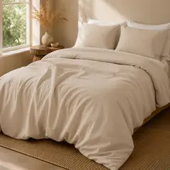 BASEMENT HOME - Funda Plumón Lino Con Fundas De Almohada