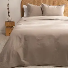 BASEMENT HOME - Funda Plumón Lino Con Fundas De Almohada