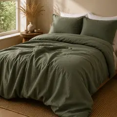 BASEMENT HOME - Funda Plumón Lino Con Fundas De Almohada