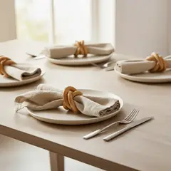 CASA CANTABRIA - Set 4 Anillo Servilleta Loop Madera Acacia