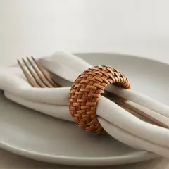 BASEMENT HOME - Set 6 Anillos Servillera Rattan