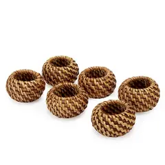 BASEMENT HOME - Set 6 Anillos Servillera Rattan