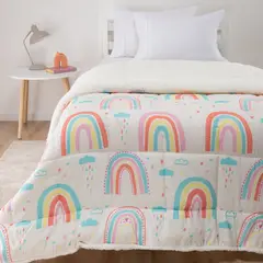 MICA KIDS - Plumón Infantil Nubes Sherpa 1,5 Plazas