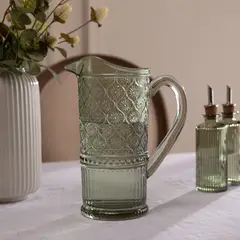 ROBERTA ALLEN - Jarra Vidrio Labrado Verde 1 Litro