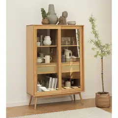 BASEMENT HOME - Vitrina Nórdica Barrali MDF Lacado Amarillo