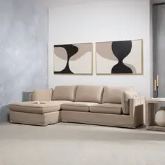 BASEMENT HOME - Sofá Seccional Izquierdo Europa 4 Cuerpos