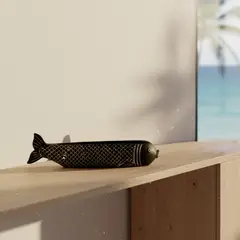 BASEMENT HOME - Adorno Decorativo Pez Largo Negro 39 Cm Coastal