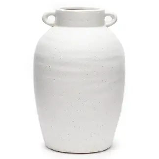 BASEMENT HOME - Jarrón Blanco 16X16X25Cm