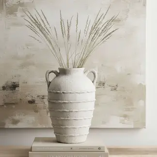 BASEMENT HOME - Jarrón Decorativo 20Cm Blanco