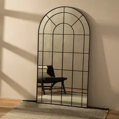 BASEMENT HOME - Espejo De Pared Arco Negro 98X180 cm Decorativo