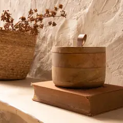 BASEMENT HOME - Caja Madera Redonda 15X15 Cm