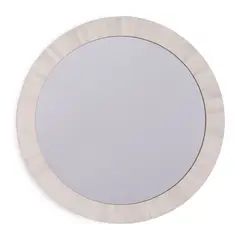 CASA CANTABRIA - Espejo Redondo Con Marco Blanco 60Cm