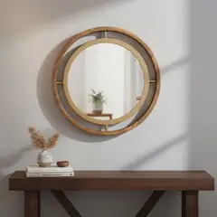 BASEMENT HOME - Espejo Red Marco Blanco-Café 60Cm