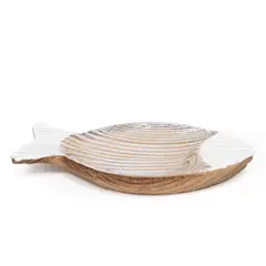 BASEMENT HOME - Adorno Decorativo Pez Madera 23X15 Cm Coastal