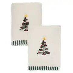MICA - Juego De 2 Toallas Xmas Arbol 2X40X60 Cm