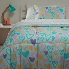 MICA KIDS - Juego De Cama Lola 1.5 Plazas: Plumón + Sábanas + Fundas De Almohadas
