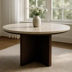 BASEMENT HOME - Mesa de Comedor Marmol Ritz Redonda
