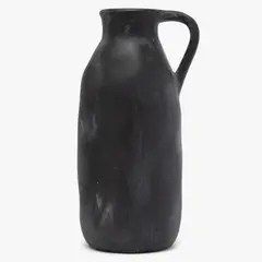 BASEMENT HOME - Jarrón Florero Cerámica Negro 33 Cm Decoración
