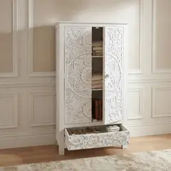 ROBERTA ALLEN - Estante Alto Bombai 2 Puertas 1 Cajón Blanco
