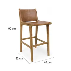 BASEMENT HOME - Silla De Bar Grand Mindi Cuero Caramelo