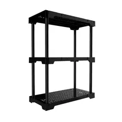 Organize - Estante de Plástico com 3 Prateleiras Preta Poly 86x70x35cm 75kg Grifit