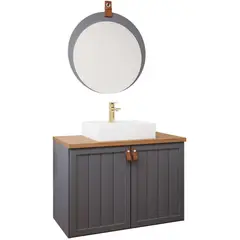 Mgm - Armário Alure 80cm Titanium Freijó