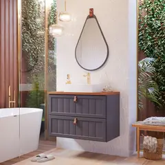 Mgm - Armário Sense 60 cm Titanium/Freijo