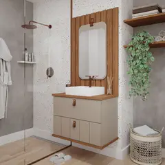 Mgm - Armário Milano 80cm Cappuccino Freijó