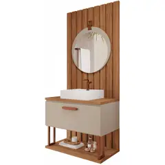 Mgm - Armário Duna 80 Cm Cappuccino/Freijo