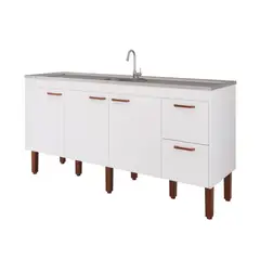 Mgm - Balcão Cozinha Slim 174cm Branco