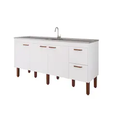 Mgm - Balcão Cozinha Slim 194cm Branco