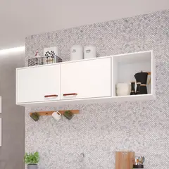 Mgm - Armário Para Cozinha Aereo Slim 144cm Branco