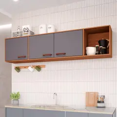 Mgm - Armário Para Cozinha Aereo Slim 174cm Freijo/Titanium