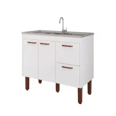 Mgm - Balcão Cozinha Slim 94cm Branco