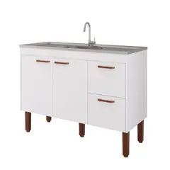 Mgm - Balcão Cozinha Slim 114cm Branco