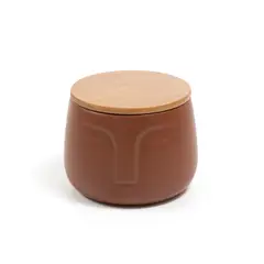 Oikos - Pote Rosto Dolomita com Tampa de Bambu