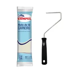 Pinceis Compel - Rolo de Lã Carneiro 23cm com Cabo
