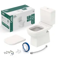 Celite - Vaso Sanitário com Caixa Acoplada Bege Matte Duplo Acionamento 3/6l Vertical -elite