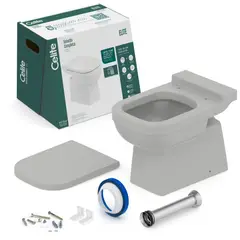 Celite - Vaso Sanitário Convencional para Descarga de Parede Cinza Matte 3/6l Vertical Elite