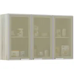 Luciane Cozinhas - Armario 120cm 3portas Vidro Reflecta Luciane Lis